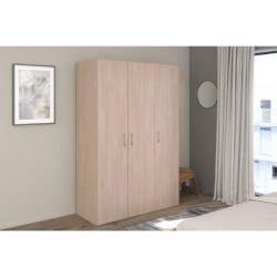 Armoire - EASY LIFE - Décor Chene clair - 3 portes battantes - L120,2