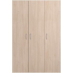 Armoire - EASY LIFE - Décor Chene clair - 3 portes battantes - L120,2