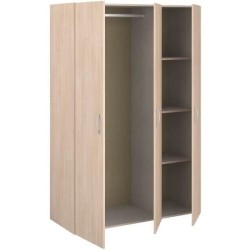 Armoire - EASY LIFE - Décor Chene clair - 3 portes battantes - L120,2