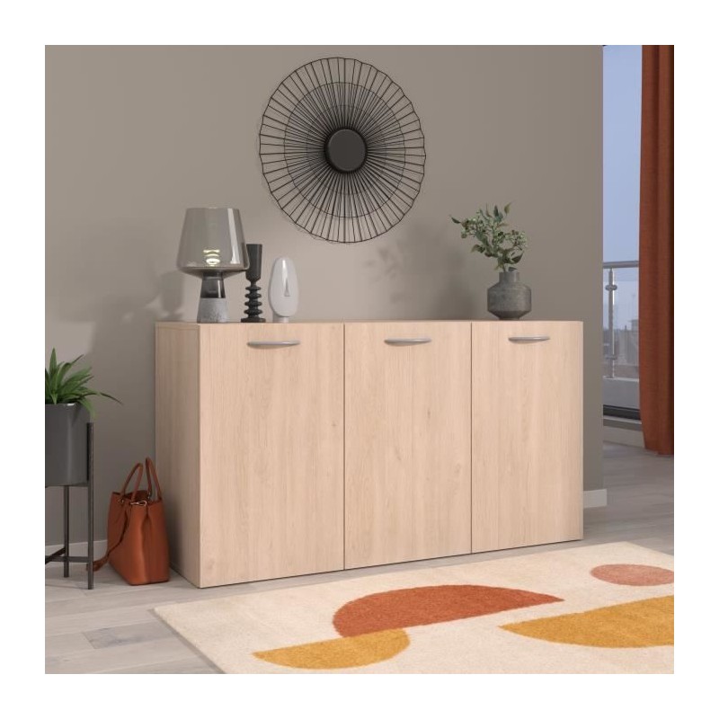 Buffet - EASY LIFE - 126 x 69,3 x 41,5 cm - Chene - 3 portes - PARISOT Buffet - EASY LIFE - 126 x 69,3 x 41,5 cm - Chene - 3 portes - PARISOT