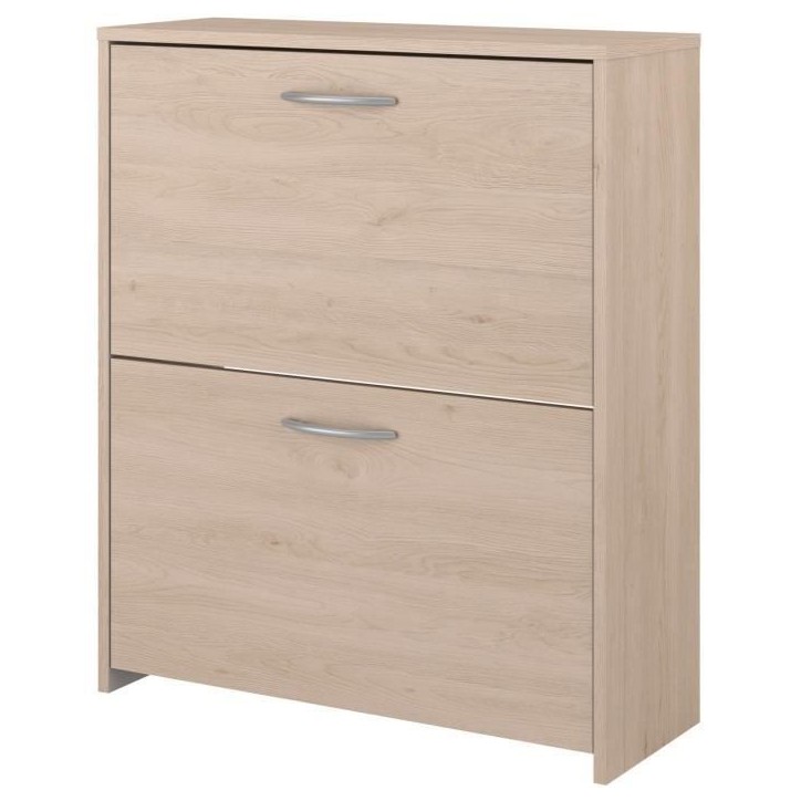 Meuble a chaussures 2 abattants - EASY LIFE - Chene - 66,5 x 78,5 x 25,1 - PARISOT