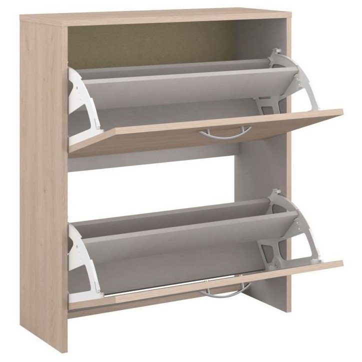 Meuble a chaussures 2 abattants - EASY LIFE - Chene - 66,5 x 78,5 x 25,1 - PARISOT