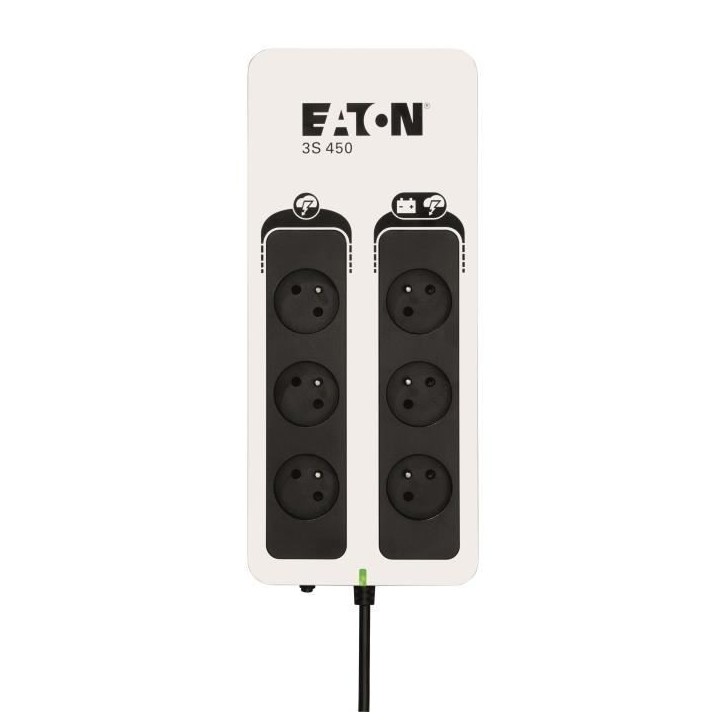 Onduleur/Multiprise/Parafoudre - EATON 3S 450 FR - Off-line UPS - 3S450F - 450VA (6 prises FR) Onduleur/Multiprise/Parafoudre - EATON 3S 450 FR - Off-line UPS - 3S450F - 450VA (6 prises FR)