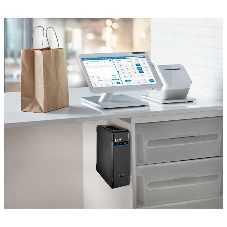 Onduleur - EATON - 3P Ellipse 3P550D - Pour PC pro ou terminal point de vente - Protection parafoudre - 550VA - 330W Onduleur - EATON - 3P Ellipse 3P550D - Pour PC pro ou terminal point de vente - Protection parafoudre - 550VA - 330W