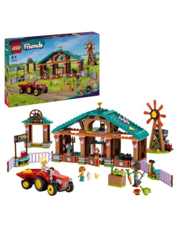 LEGO 42617 Friends Le Refuge des Animaux de la Ferme, Jouet de Ferme avec 3 Figurines et 5 Animaux, plus un Tracteur