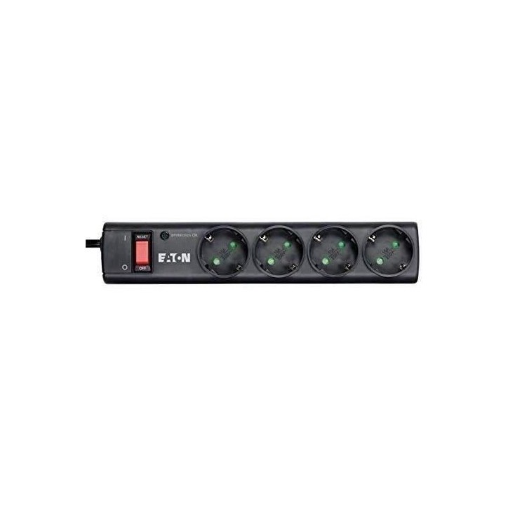 Multiprise/Parafoudre - EATON Protection Strip 4 DIN - PS4D - 4 prises DIN européennes - Noir Multiprise/Parafoudre - EATON Protection Strip 4 DIN - PS4D - 4 prises DIN européennes - Noir
