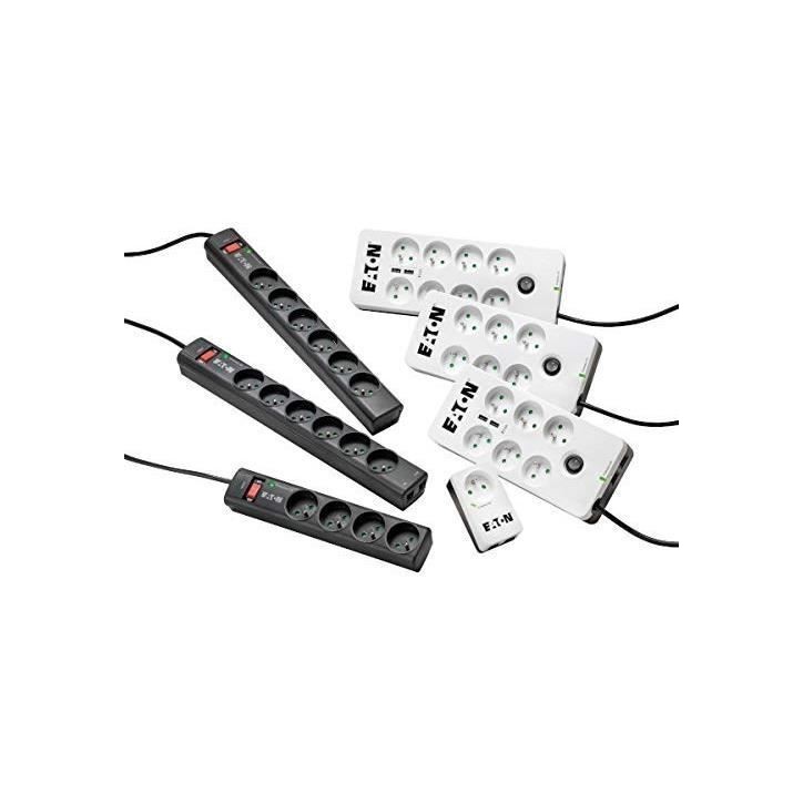 Multiprise/Parafoudre - EATON Protection Strip 6 FR - PS6F - 6 prises françaises - Noir Multiprise/Parafoudre - EATON Protection Strip 6 FR - PS6F - 6 prises françaises - Noir