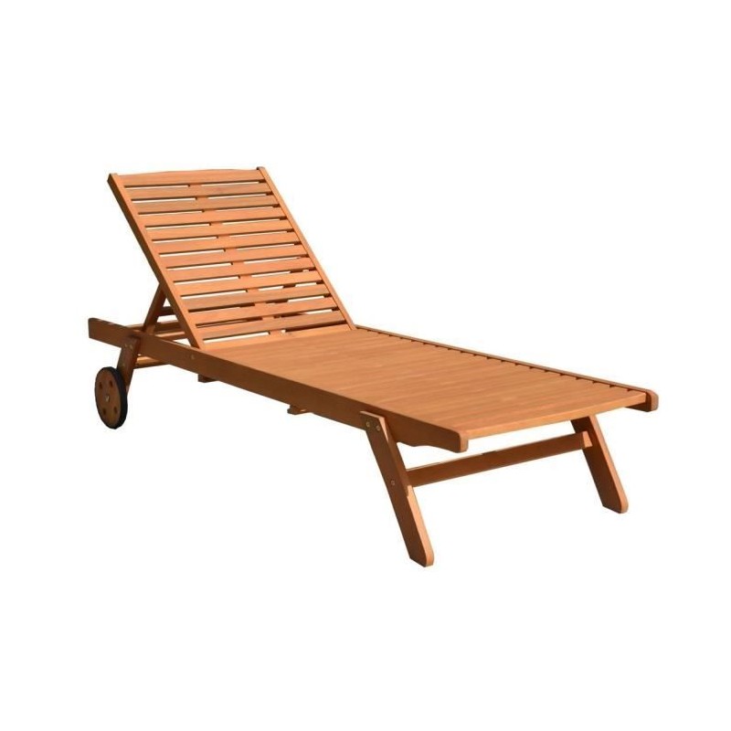 Bain de soleil jardin en eucalyptus FSC - 1 personne - RAUHA - Marron Bain de soleil jardin en eucalyptus FSC - 1 personne - RAUHA - Marron
