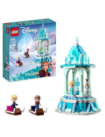 LEGO Disney Princesse 43218 Le Manege Magique d'Anna et Elsa, Jouet Reine des Neiges avec Figurine Olaf