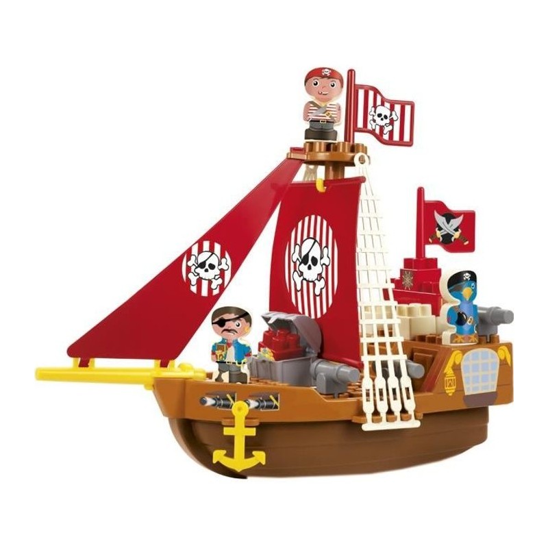 Bateau pirate - Jeu de construction - A partir de 18 mois - ABRICK Bateau pirate - Jeu de construction - A partir de 18 mois - ABRICK