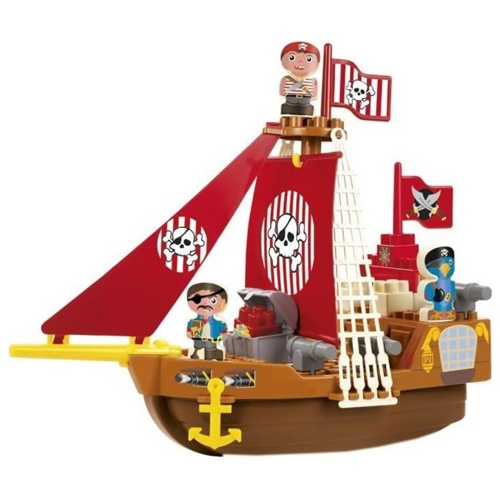 Bateau pirate - Jeu de construction - A partir de 18 mois - ABRICK Bateau pirate - Jeu de construction - A partir de 18 mois - ABRICK