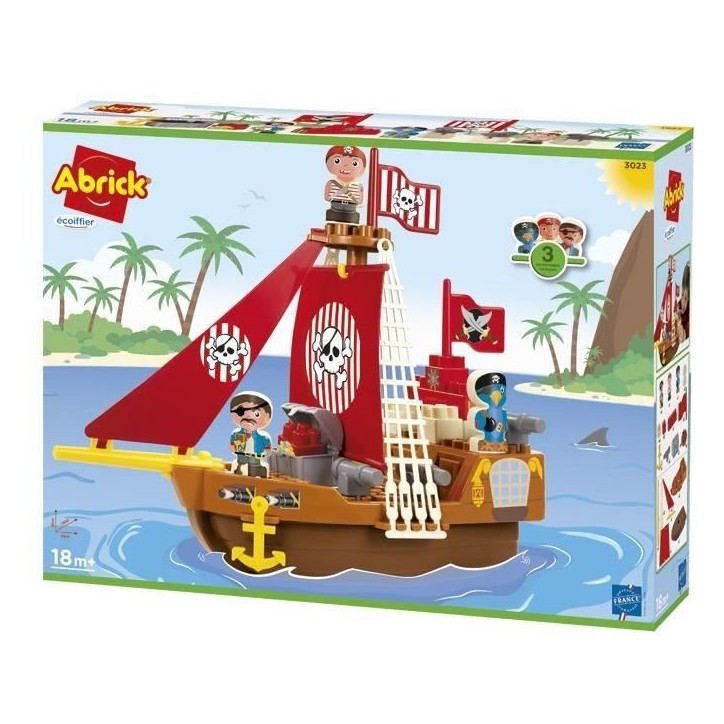 Bateau pirate - Jeu de construction - A partir de 18 mois - ABRICK Bateau pirate - Jeu de construction - A partir de 18 mois - ABRICK