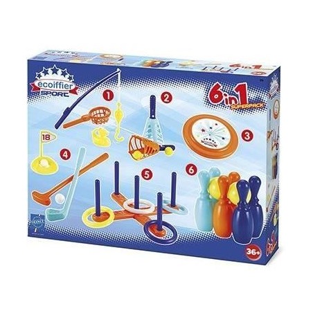 Coffret sport 6 en 1 ECOIFFIER - Jeux de sport pour enfant des 18 mois - Origine France Garantie