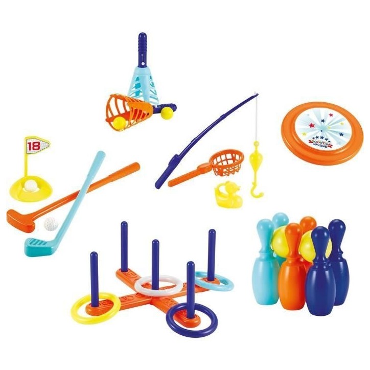 Coffret sport 6 en 1 ECOIFFIER - Jeux de sport pour enfant des 18 mois - Origine France Garantie Coffret sport 6 en 1 ECOIFFIER - Jeux de sport pour enfant des 18 mois - Origine France Garantie