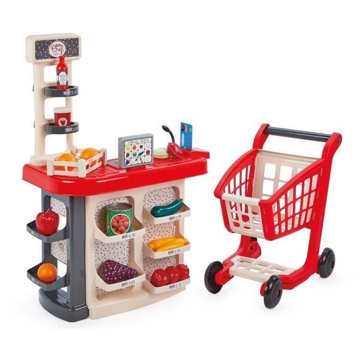 Sortie de caisse + chariot - ECOIFFIER - 1676 - Un vrai petit magasin Sortie de caisse + chariot - ECOIFFIER - 1676 - Un vrai petit magasin