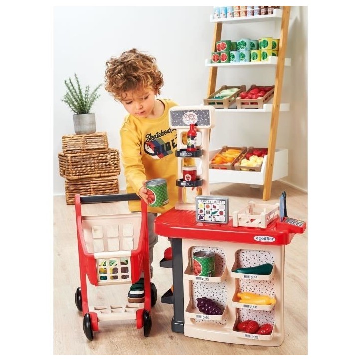 Sortie de caisse + chariot - ECOIFFIER - 1676 - Un vrai petit magasin Sortie de caisse + chariot - ECOIFFIER - 1676 - Un vrai petit magasin