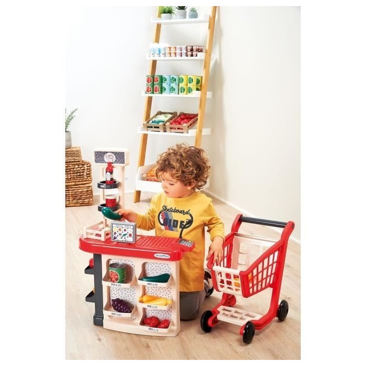 Sortie de caisse + chariot - ECOIFFIER - 1676 - Un vrai petit magasin Sortie de caisse + chariot - ECOIFFIER - 1676 - Un vrai petit magasin