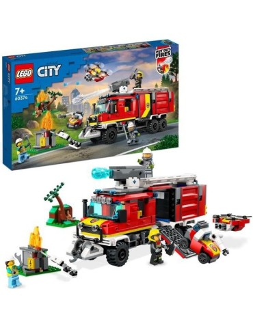 LEGO City 60374 Le Camion d'Intervention des Pompiers, Jouet avec Drones Modernes, et Figurines