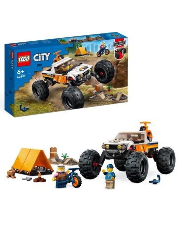 LEGO City 60387 Les Aventures du 4x4 Tout-Terrain, Jouet Monster Truck, Jeu Camping