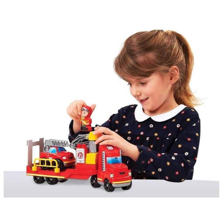 Ecoiffier Intervention pompier, Abrick 3290, Jeu de construction pour enfant, Camion pompier 32 cm, Des 18 mois, Fabriqué en Fr