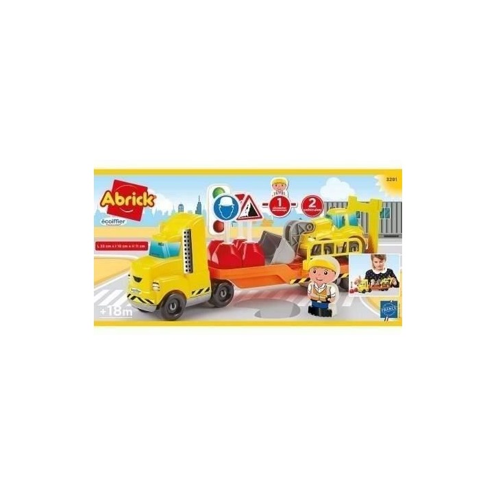 Jouet de chantier - Ecoiffier - Pelleteuse et camion avec accessoires - Jaune - Mixte - 18 mois+