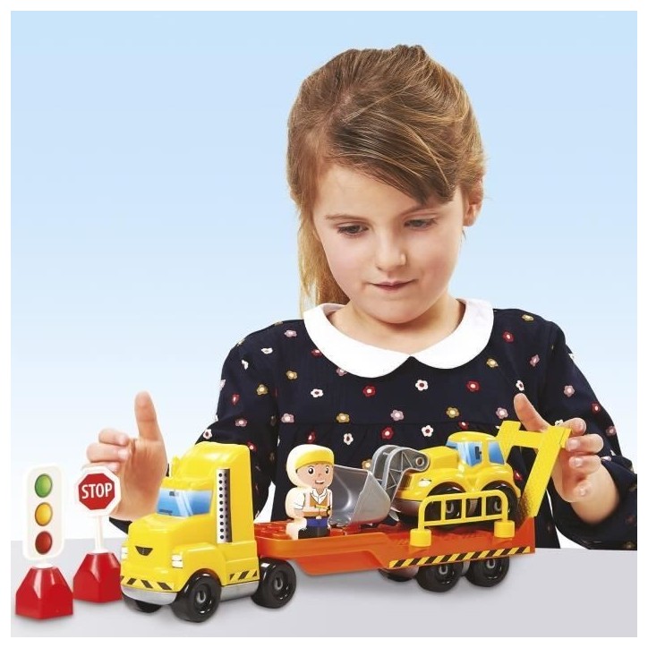 Jouet de chantier - Ecoiffier - Pelleteuse et camion avec accessoires - Jaune - Mixte - 18 mois+