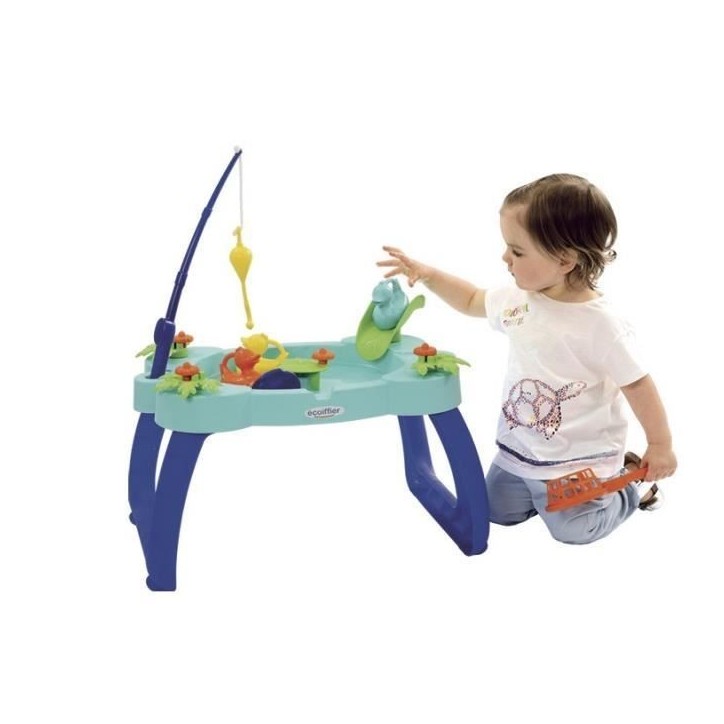 ECOIFFIER - Table peche a la ligne - 4 canards, canne, épuisette, toboggan et manivelle en forme de nénuphar ECOIFFIER - Table peche a la ligne - 4 canards, canne, épuisette, toboggan et manivelle en forme de nénuphar