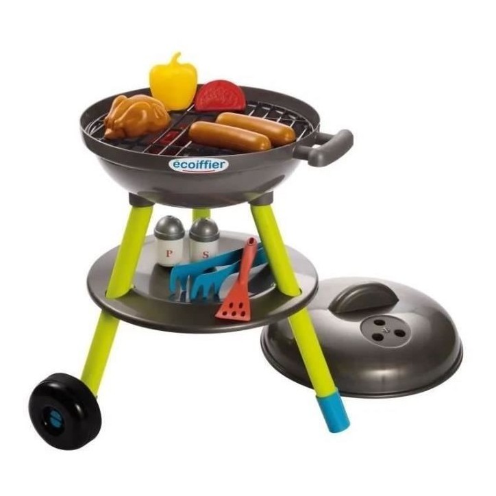 Jouets Ecoiffier - Barbecue Charbon + 16 Accessoires - Outillage de Jardin pour Enfants - Fabriqué en France Jouets Ecoiffier - Barbecue Charbon + 16 Accessoires - Outillage de Jardin pour Enfants - Fabriqué en France