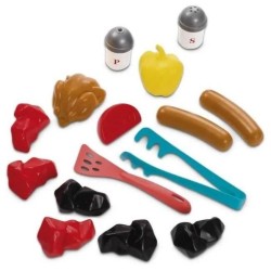 Jouets Ecoiffier - Barbecue Charbon + 16 Accessoires - Outillage de Ja