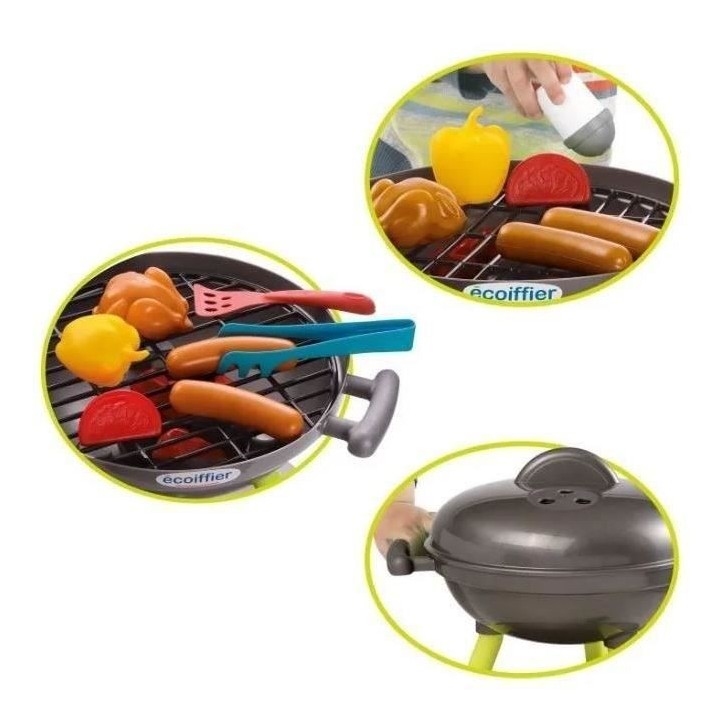 Jouets Ecoiffier - Barbecue Charbon + 16 Accessoires - Outillage de Jardin pour Enfants - Fabriqué en France Jouets Ecoiffier - Barbecue Charbon + 16 Accessoires - Outillage de Jardin pour Enfants - Fabriqué en France