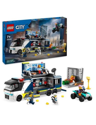 LEGO 60418 City Le Laboratoire de Police Scientifique Mobile, Jouet de Quad, Cadeau Enfants Des 7 Ans, et Minifigurines