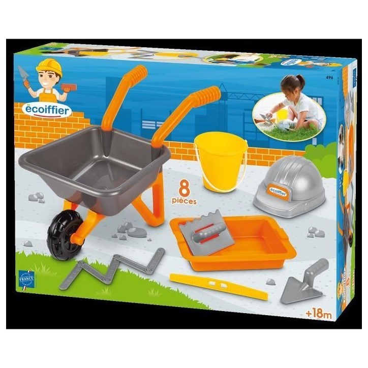 Jouet de construction - Ecoiffier - Pack maçonnerie brouette 50 cm - 8 pieces - Des 18 mois Jouet de construction - Ecoiffier - Pack maçonnerie brouette 50 cm - 8 pieces - Des 18 mois