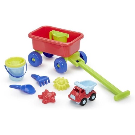 Chariot plage garni - ECOIFFIER - 529 - Seau avec tamis, arrosoir, dou