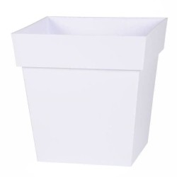EDA Pot de fleur carré TOSCANE - 22 L - 32 x 32 x H 32 cm - Blanc