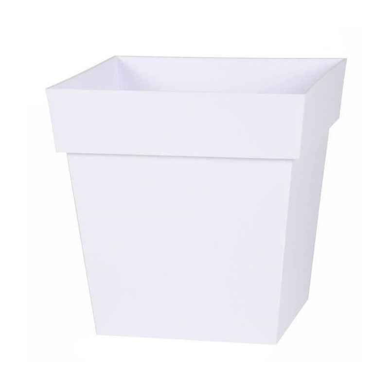 EDA Pot de fleur carré TOSCANE - 22 L - 32 x 32 x H 32 cm - Blanc