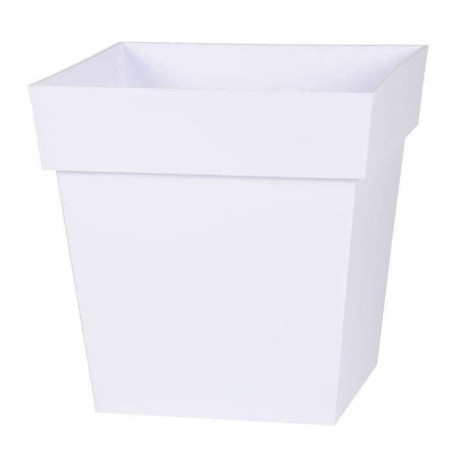 EDA Pot de fleur carré TOSCANE - 22 L - 32 x 32 x H 32 cm - Blanc