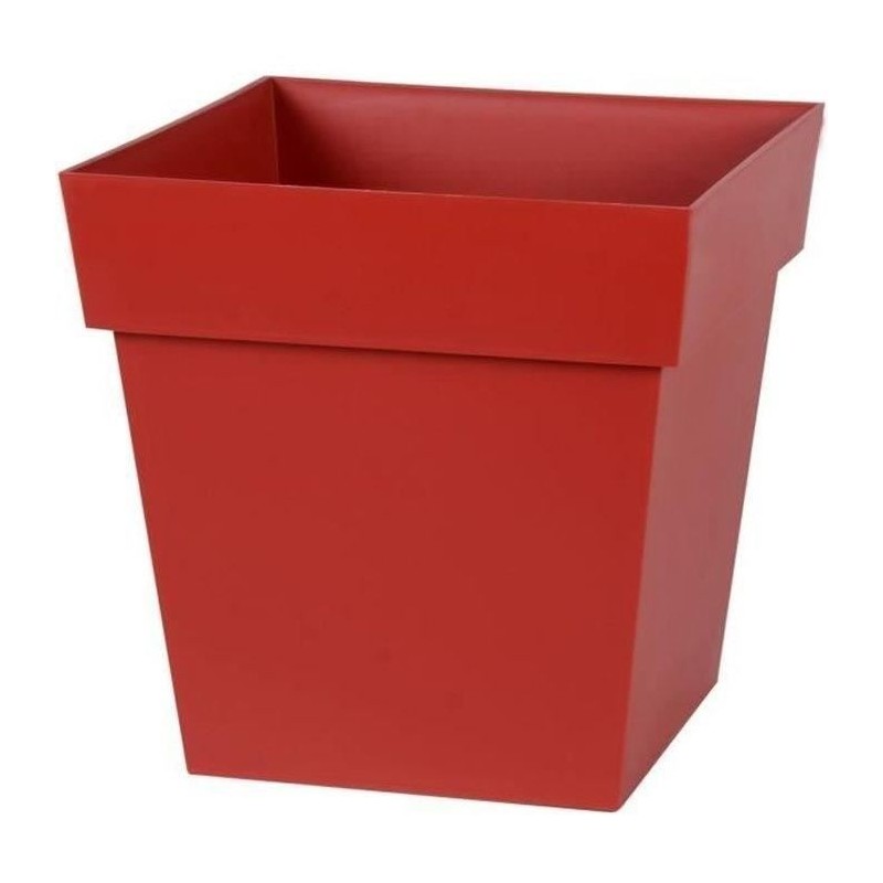 EDA Pot de fleur carré TOSCANE - 22 L - 32 x 32 x H 32 cm - Rouge rub EDA Pot de fleur carré TOSCANE - 22 L - 32 x 32 x H 32 cm - Rouge rub