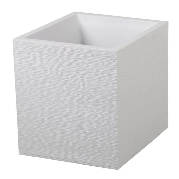 Bac a fleurs Carré 40 cm - EDA - Graphit - 31 L - 39 x 39 x H. 43 cm - Blanc Cérusé