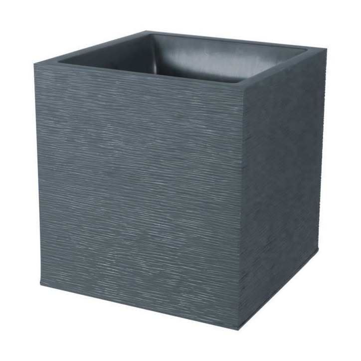 Bac a fleurs Carré 40 cm - EDA - Graphit - 31 L - 39 x 39 x H. 43 cm - Gris Anthracite