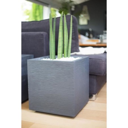 Bac a fleurs Carré 40 cm - EDA - Graphit - 31 L - 39 x 39 x H. 43 cm - Gris Anthracite
