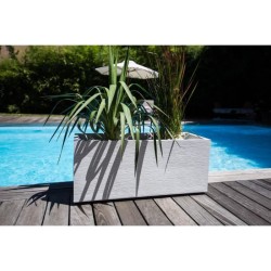 Jardiniere - EDA - Graphit - 98 L - 99,5 x 39 x H. 43 cm - Blanc Céru