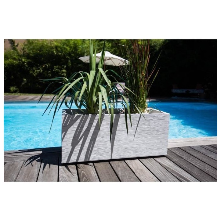 Jardiniere - EDA - Graphit - 98 L - 99,5 x 39 x H. 43 cm - Blanc Cérusé Jardiniere - EDA - Graphit - 98 L - 99,5 x 39 x H. 43 cm - Blanc Cérusé