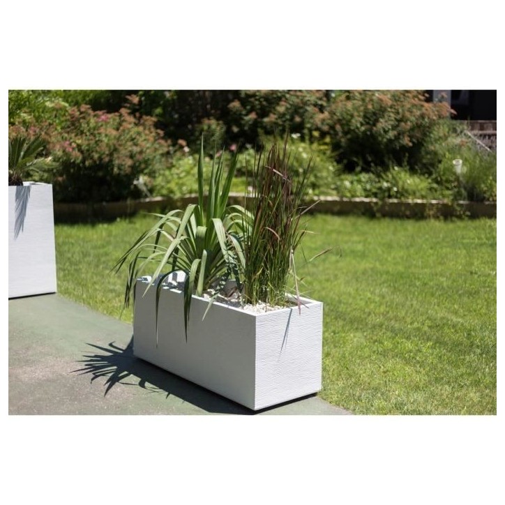 Jardiniere - EDA - Graphit - 98 L - 99,5 x 39 x H. 43 cm - Blanc Cérusé Jardiniere - EDA - Graphit - 98 L - 99,5 x 39 x H. 43 cm - Blanc Cérusé