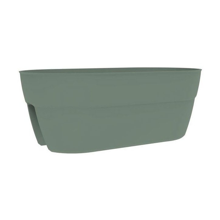 EDA Jardiniere Cavaliere OSAKA 19,5 L - 56 x 30,1 x H.20,6 cm - Vert laurier - Systeme de Fixation - Pour Balcons et Rambardes EDA Jardiniere Cavaliere OSAKA 19,5 L - 56 x 30,1 x H.20,6 cm - Vert laurier - Systeme de Fixation - Pour Balcons et Rambardes