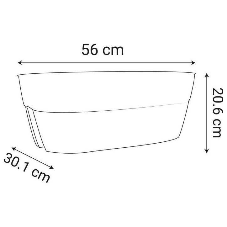 EDA Jardiniere Cavaliere OSAKA 19,5 L - 56 x 30,1 x H.20,6 cm - Vert laurier - Systeme de Fixation - Pour Balcons et Rambardes EDA Jardiniere Cavaliere OSAKA 19,5 L - 56 x 30,1 x H.20,6 cm - Vert laurier - Systeme de Fixation - Pour Balcons et Rambardes