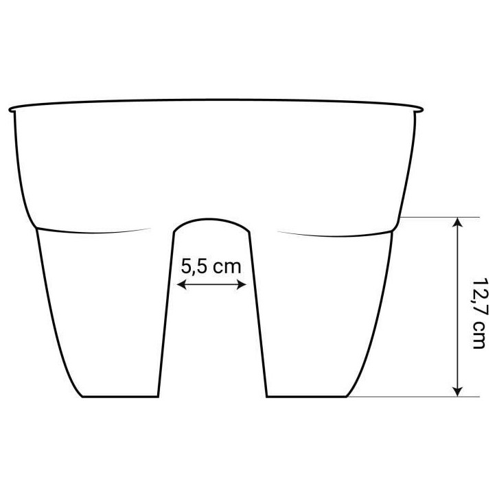 EDA Jardiniere Cavaliere OSAKA 19,5 L - 56 x 30,1 x H.20,6 cm - Vert laurier - Systeme de Fixation - Pour Balcons et Rambardes EDA Jardiniere Cavaliere OSAKA 19,5 L - 56 x 30,1 x H.20,6 cm - Vert laurier - Systeme de Fixation - Pour Balcons et Rambardes