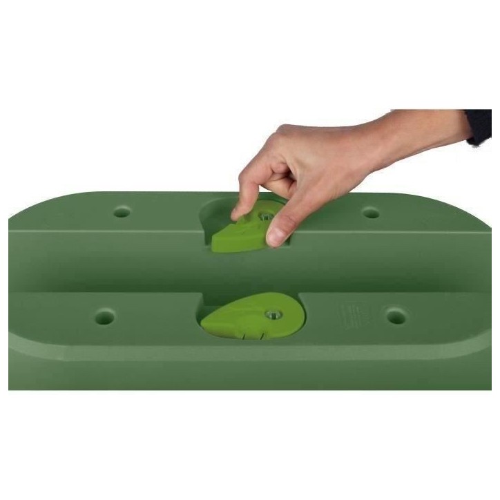 EDA Jardiniere Cavaliere OSAKA 19,5 L - 56 x 30,1 x H.20,6 cm - Vert laurier - Systeme de Fixation - Pour Balcons et Rambardes EDA Jardiniere Cavaliere OSAKA 19,5 L - 56 x 30,1 x H.20,6 cm - Vert laurier - Systeme de Fixation - Pour Balcons et Rambardes