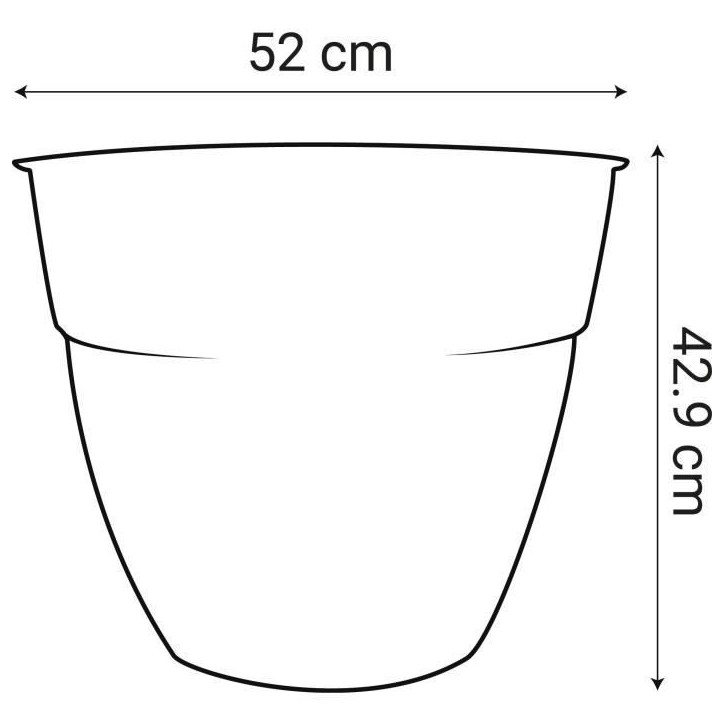 EDA Pot de fleur OSAKA - 56,8 L - Ø 50 cm x 42,9 cm - Gris anthracite EDA Pot de fleur OSAKA - 56,8 L - Ø 50 cm x 42,9 cm - Gris anthracite