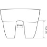 EDA Jardiniere Cavaliere OSAKA 19,5 L - 56 x 30,1 x H.20,6 cm - Gris a
