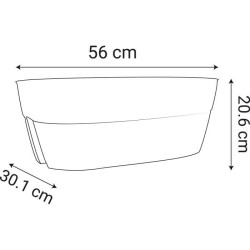 EDA Jardiniere Cavaliere OSAKA 19,5 L - 56 x 30,1 x H.20,6 cm - Gris a